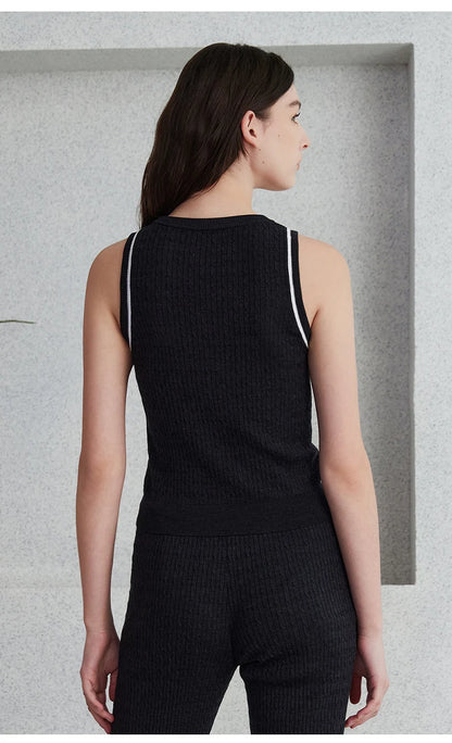 The Giselle • Sleeveless Knitted Rib Top