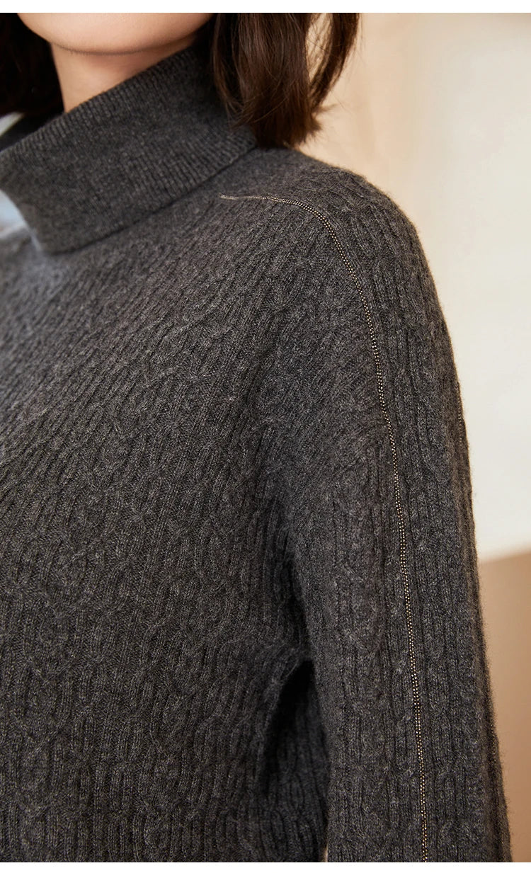 The Madison • Turtleneck Knitted Rib Sweater