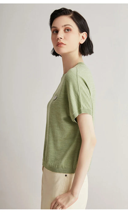 The Lara • Short Sleeve Knitted T-Shirt