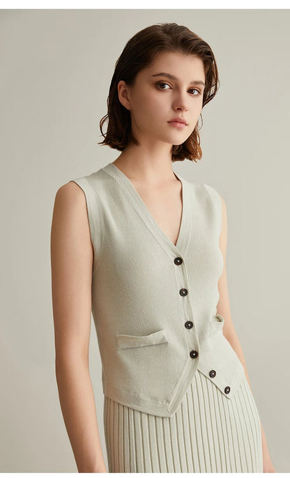 The Brooke • Button-Up Knitted Vest