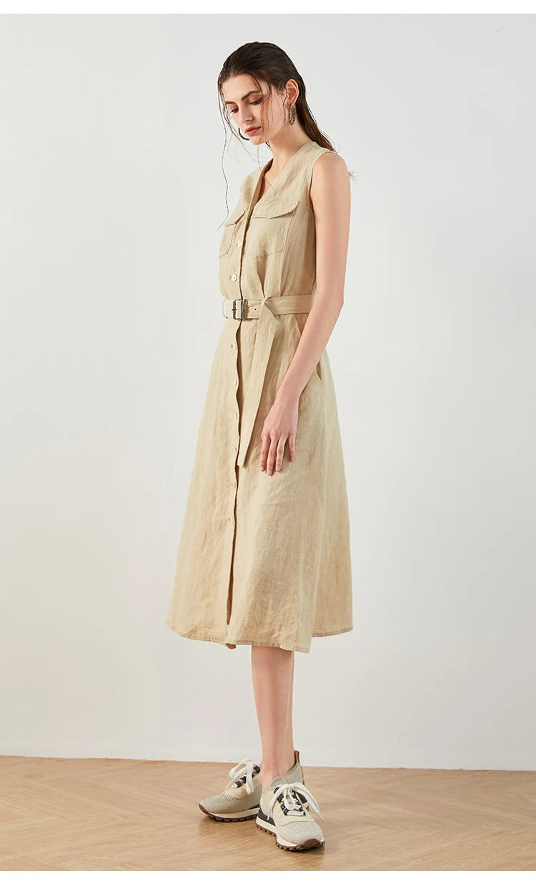 The Jacqueline • Button-Up A-Line Midi Dress