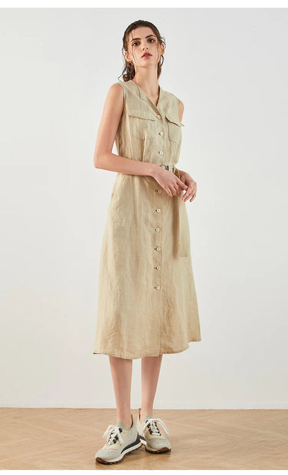 The Jacqueline • Button-Up A-Line Midi Dress