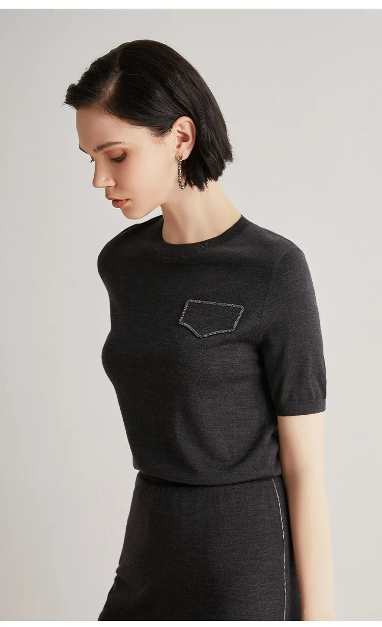 The Felicity • Short Sleeve Knitted Top