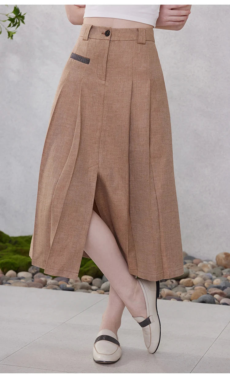 The Emilia • Pleated Midi Skirt