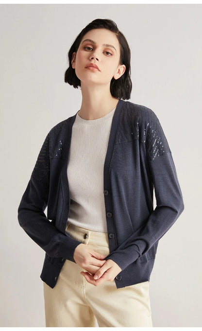 The Daphne • Embroidered Button-Up Cardigan