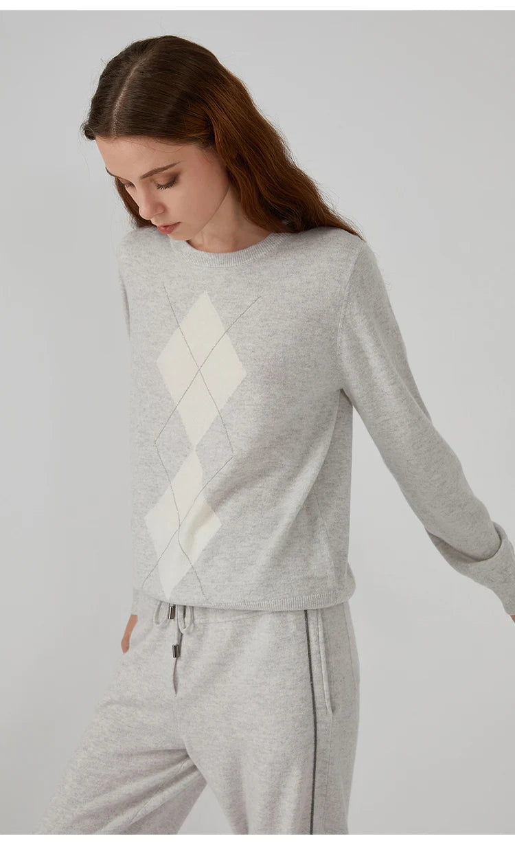 The Evelyn • Argyle Knitted Pullover