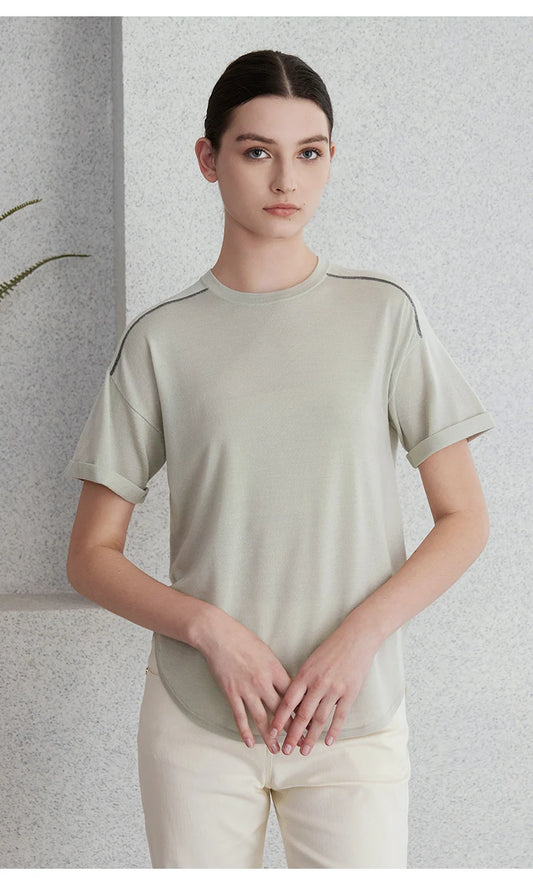 The Lauren • Short Sleeve Knitted T-Shirt