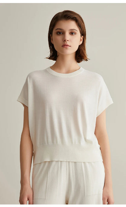 The Bethany • Short Sleeve Knitted Top