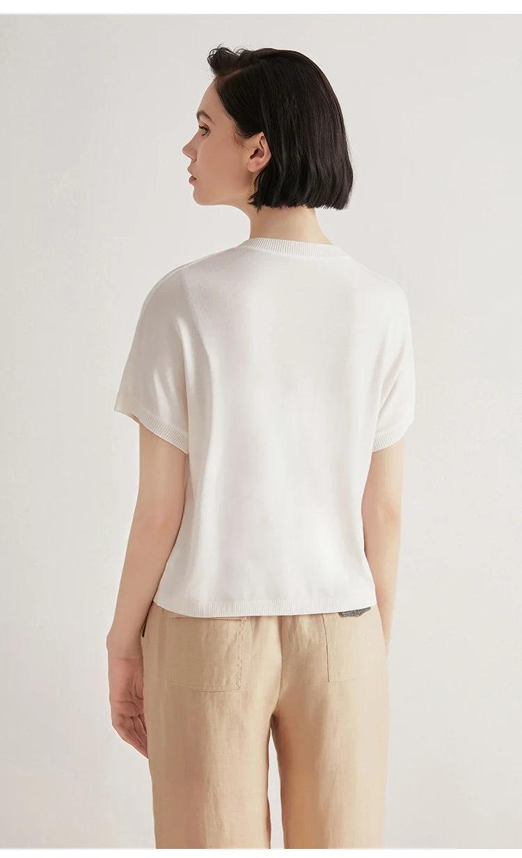 The Lara • Short Sleeve Knitted T-Shirt