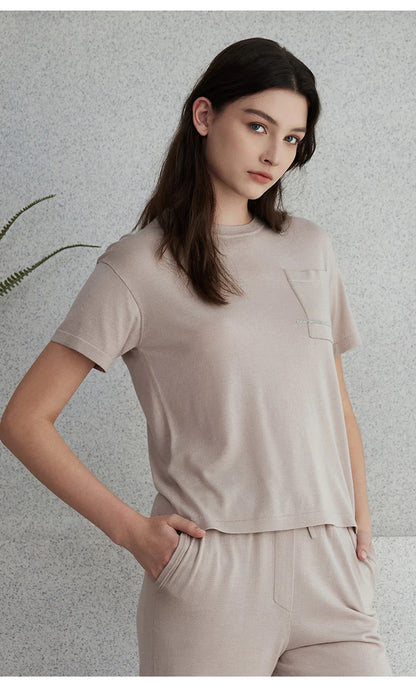 The Andrea • Short Sleeve Knitted T-Shirt