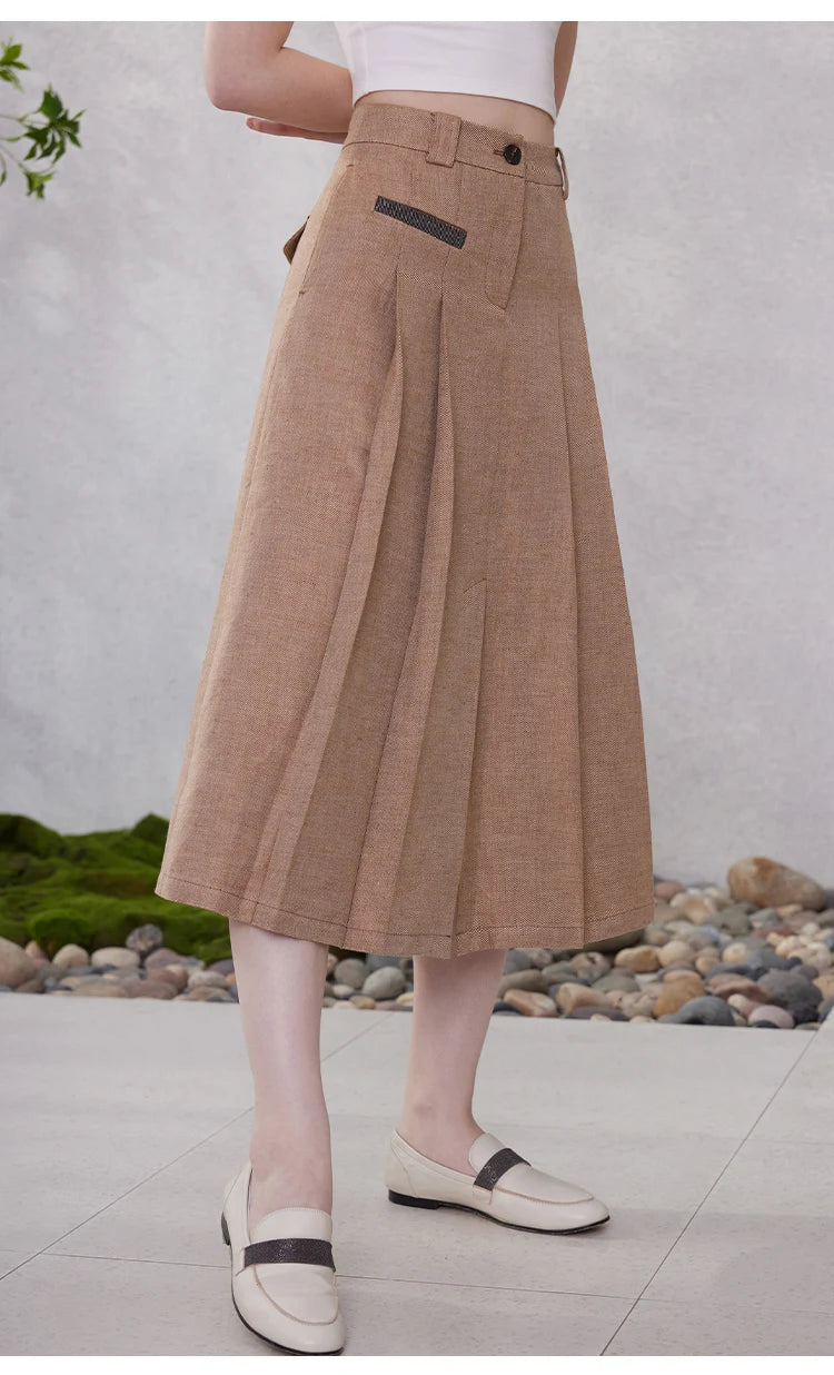 The Emilia • Pleated Midi Skirt