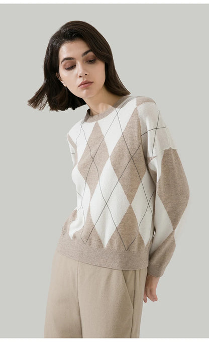 The Abigail • Argyle Knitted Pullover
