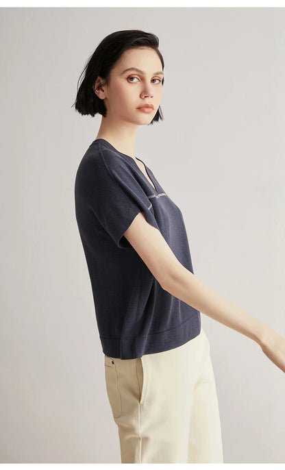 The Sydney • Short Sleeve Knitted Top