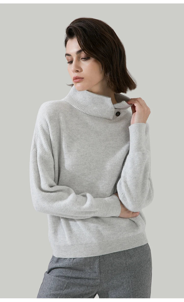 The Sophia • Turtleneck Knitted Rib Sweater
