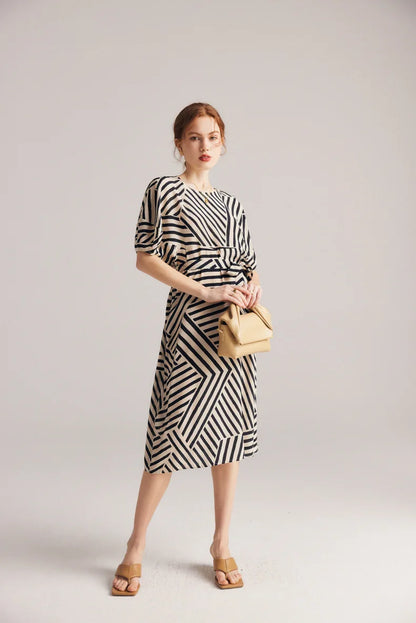 The Willow • Striped Midi Dress