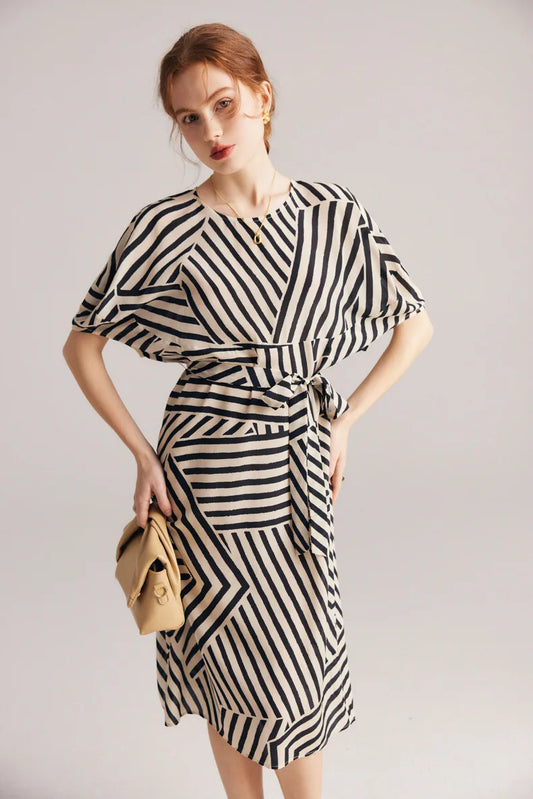 The Willow • Striped Midi Dress