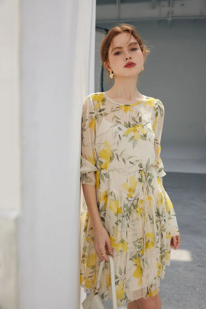 The Lucia • Floral A-Line Dress
